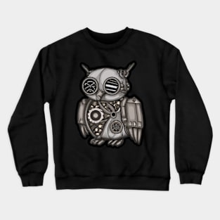 steampunk owl, cyberpunk owl, owl with armor, robo owl Crewneck Sweatshirt